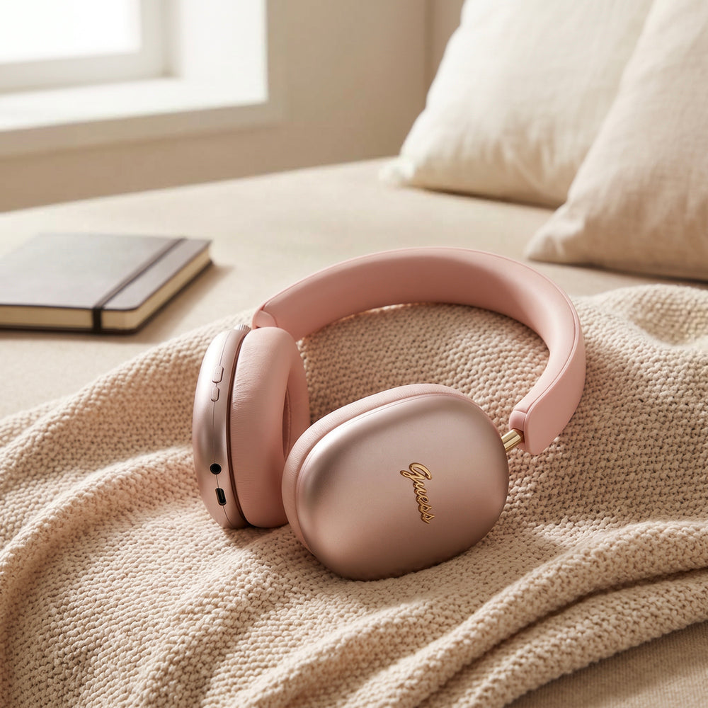 Guess Metal Script Logo -Bluetooth-handsfree, A2DP, vaaleanpunainen