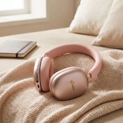 Guess Metal Script Logo -Bluetooth-handsfree, A2DP, vaaleanpunainen