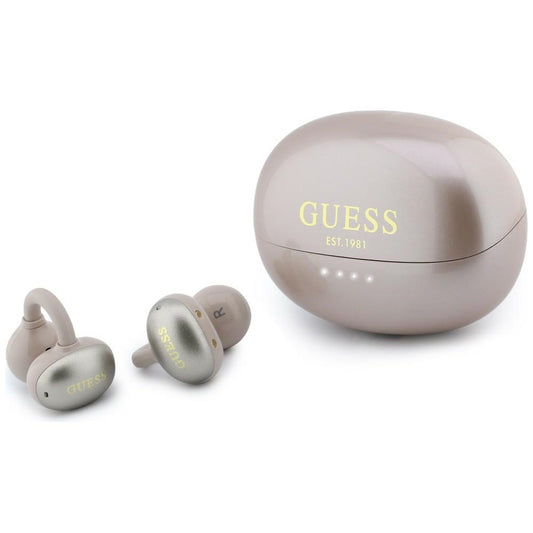 Handsfree Bluetooth Guess Metallipinta Elektropinnoitetut osat Klassinen, TWS, Vaaleanpunainen
