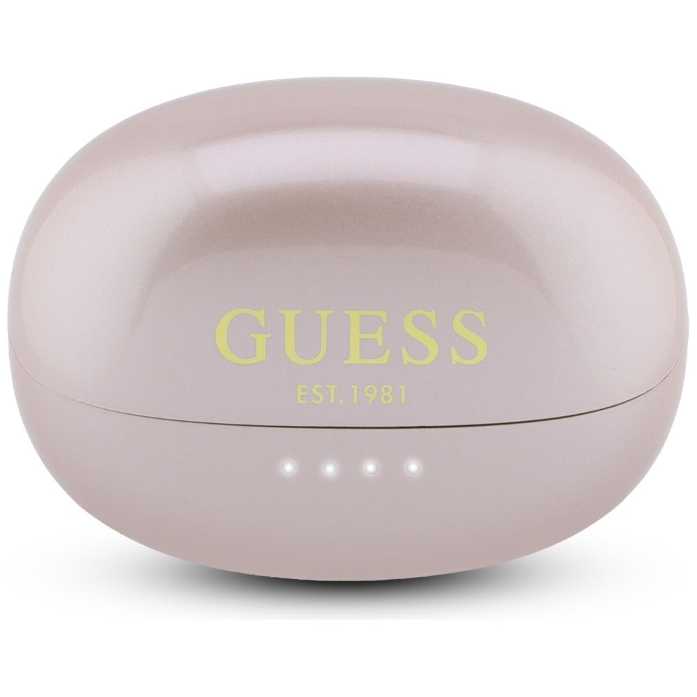 Handsfree Bluetooth Guess Metallipinta Elektropinnoitetut osat Klassinen, TWS, Vaaleanpunainen