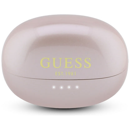Handsfree Bluetooth Guess Metallipinta Elektropinnoitetut osat Klassinen, TWS, Vaaleanpunainen