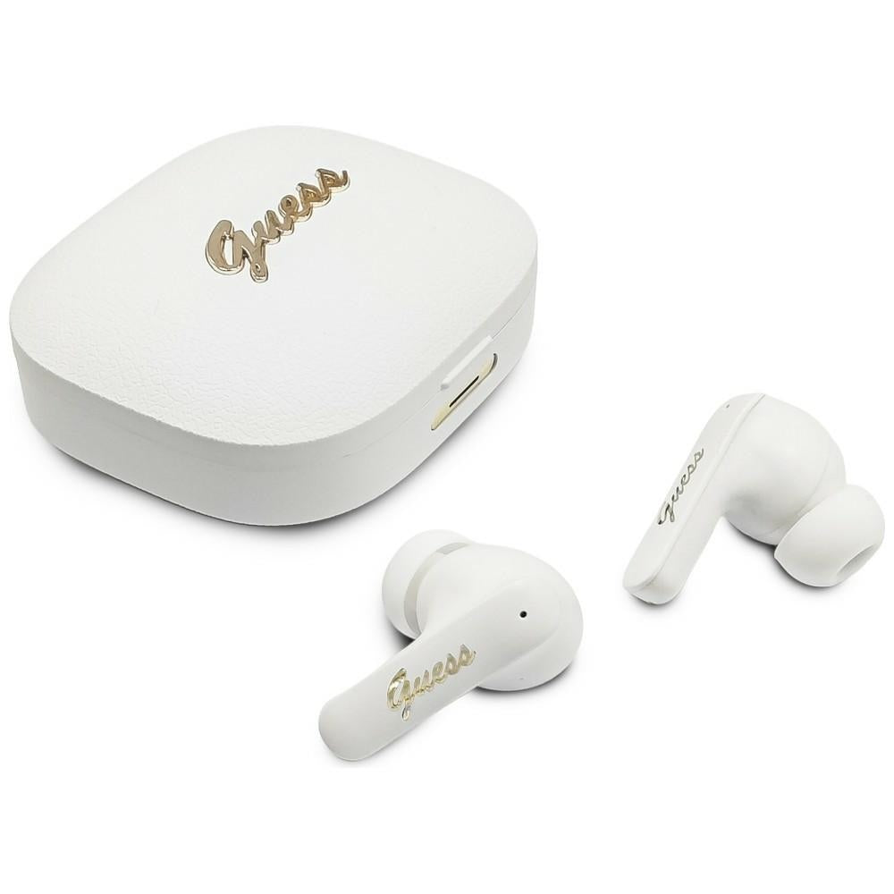 Handsfree Bluetooth Guess Script Metal Logo, TWS, Valkoinen