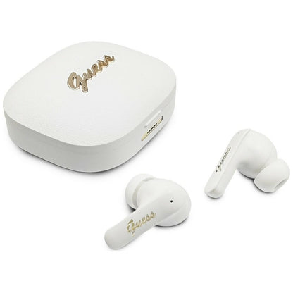 Handsfree Bluetooth Guess Script Metal Logo, TWS, Valkoinen