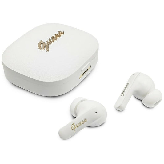 Handsfree Bluetooth Guess Script Metal Logo, TWS, Valkoinen