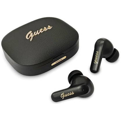 Handsfree Bluetooth Guess Script Metal Logo, TWS, Musta