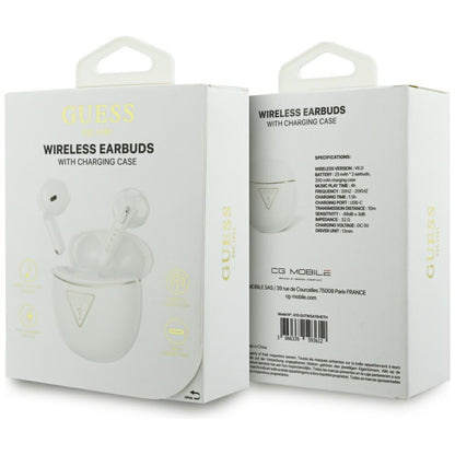 Handsfree Bluetooth Guess Script Print, TWS, Valkoinen