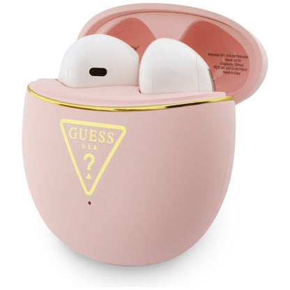 Handsfree Bluetooth Guess Script Print, TWS, Vaaleanpunainen
