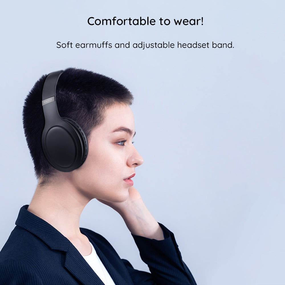 Handsfree Bluetooth HAVIT H633BT, Multipoint, A2DP, Musta