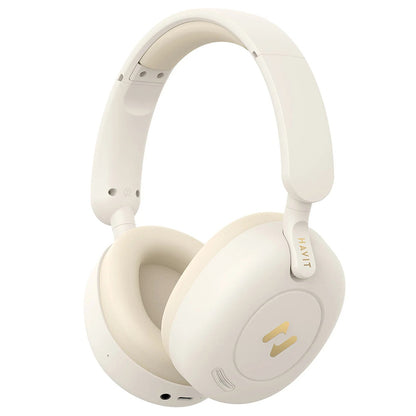 Handsfree Bluetooth HAVIT H655BT Pro, Multipoint, A2DP, ANC, Beige