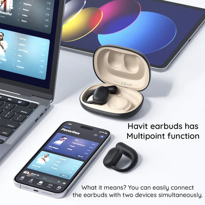 Handsfree Bluetooth HAVIT OWS914, TWS, Musta