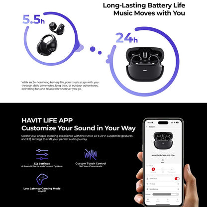 Handsfree Bluetooth HAVIT OWS916, TWS, Musta
