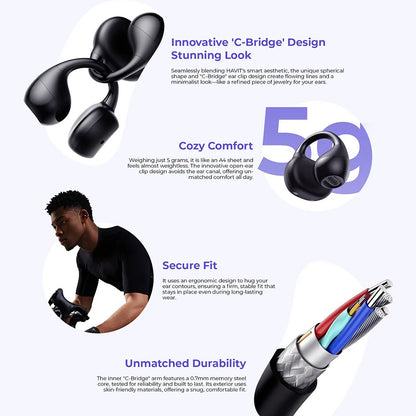 Handsfree Bluetooth HAVIT OWS916, TWS, Musta