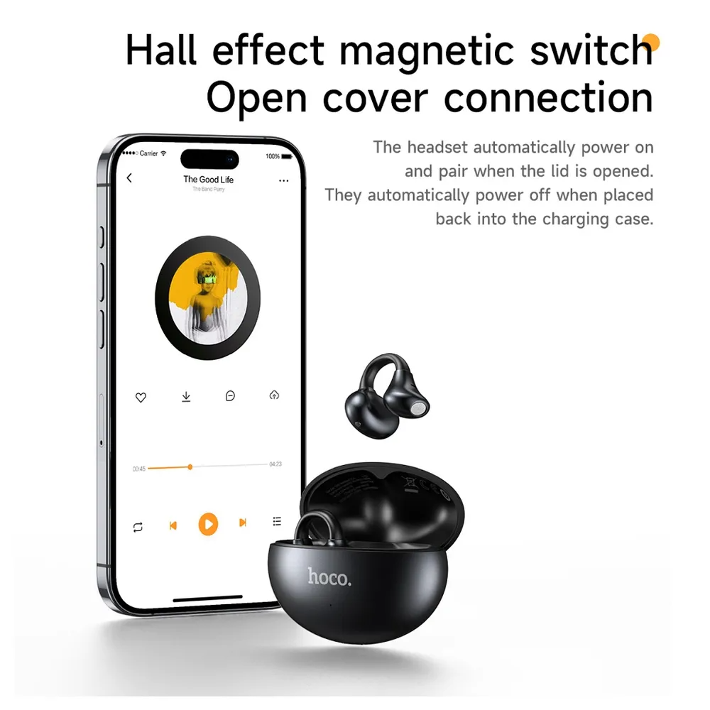 Handsfree Bluetooth HOCO EA8, TWS, Musta