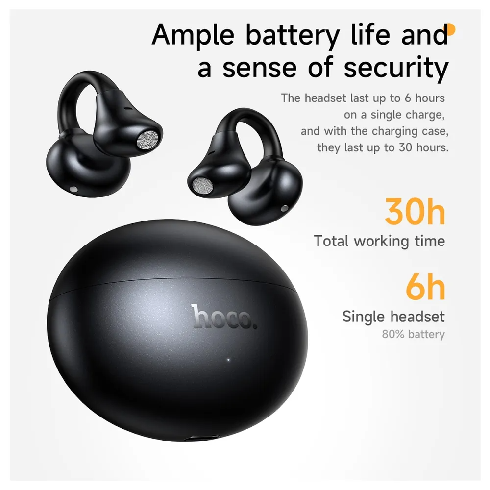 Handsfree Bluetooth HOCO EA8, TWS, Musta