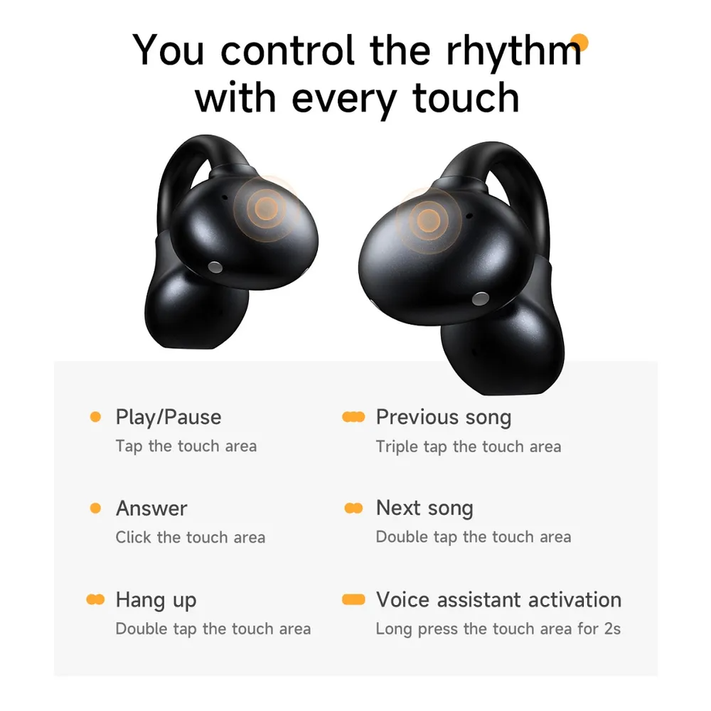 Handsfree Bluetooth HOCO EA8, TWS, Musta