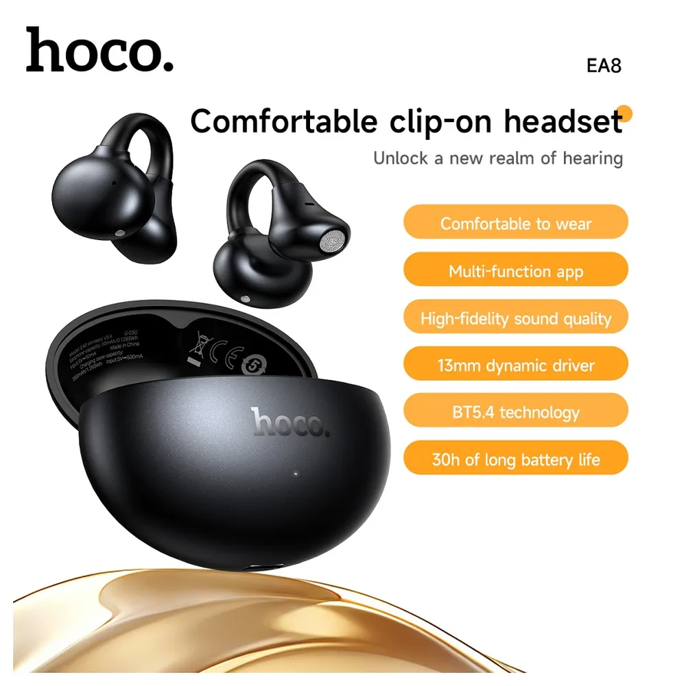 Handsfree Bluetooth HOCO EA8, TWS, Musta