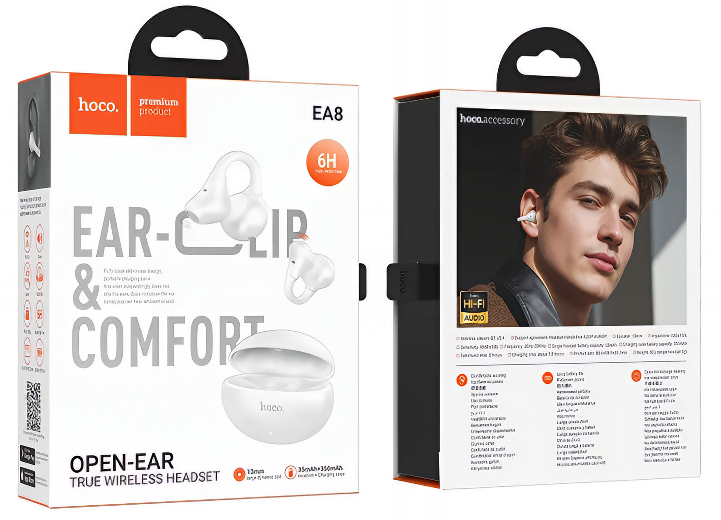 Handsfree Bluetooth HOCO EA8, TWS, Valkoinen