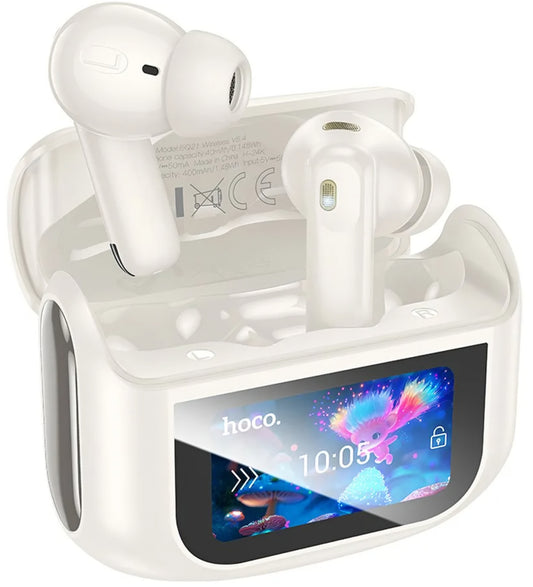 Handsfree Bluetooth HOCO EQ21, TWS, ANC, Valkoinen