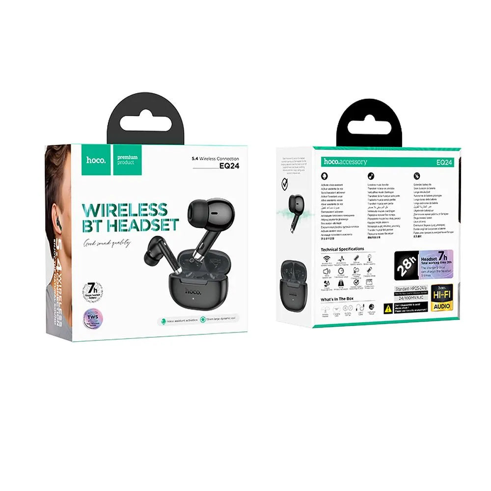 Handsfree Bluetooth HOCO EQ24, TWS, Musta
