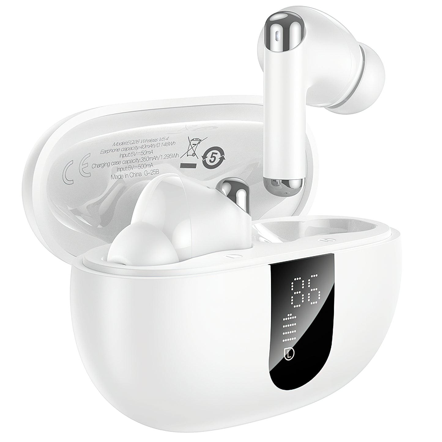 Handsfree Bluetooth HOCO EQ26, TWS, ANC, Valkoinen