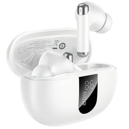 Handsfree Bluetooth HOCO EQ26, TWS, ANC, Valkoinen