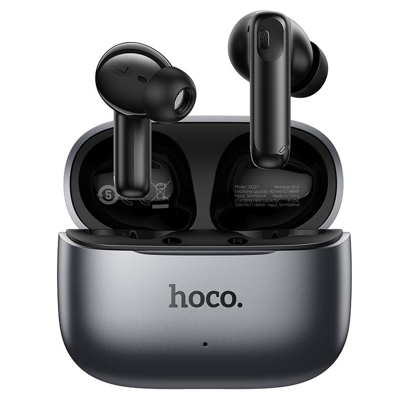 Handsfree Bluetooth HOCO EQ27 AI Käännös, TWS, ANC, Harmaa