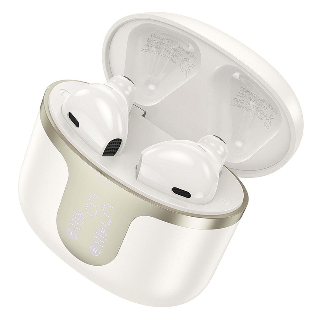 Handsfree Bluetooth HOCO EQ7, TWS, Valkoinen