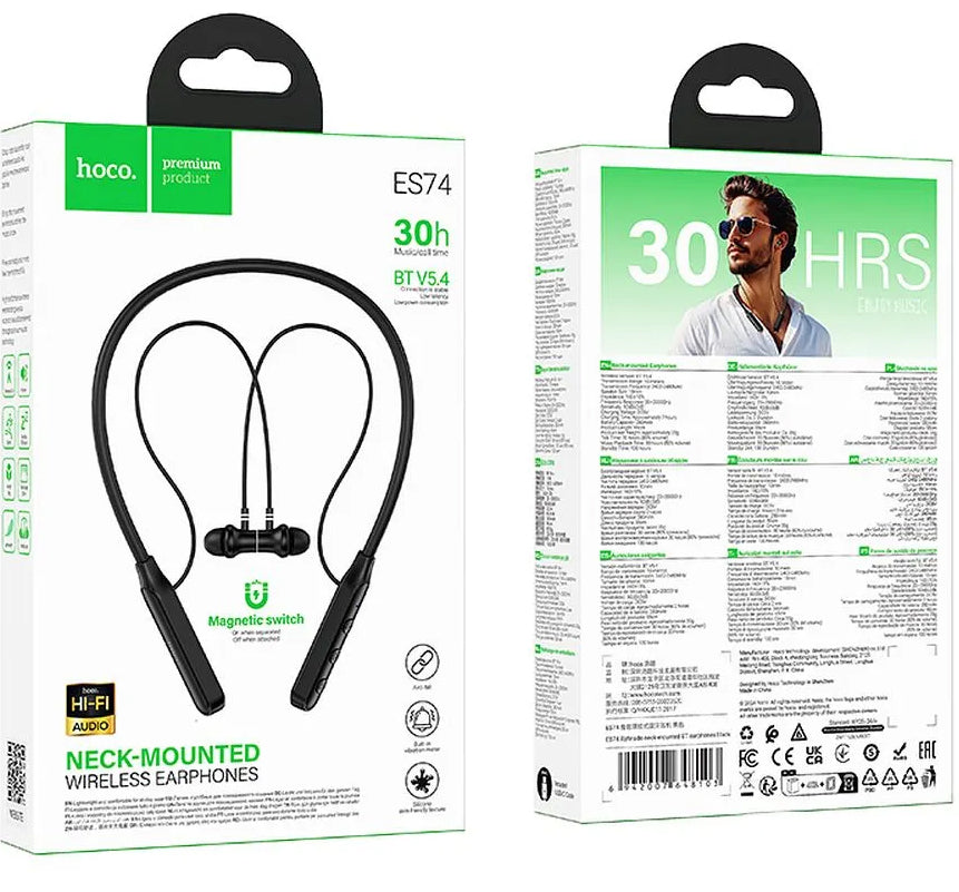 Handsfree Bluetooth HOCO ES74, A2DP, Musta