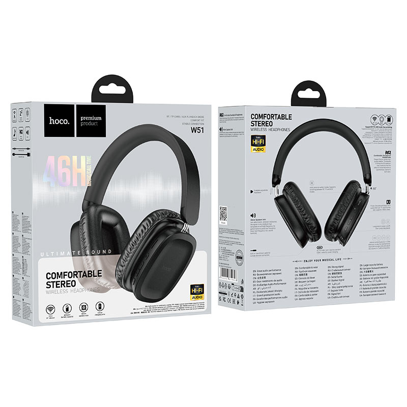 Handsfree Bluetooth HOCO W51 Delightful, A2DP, Musta
