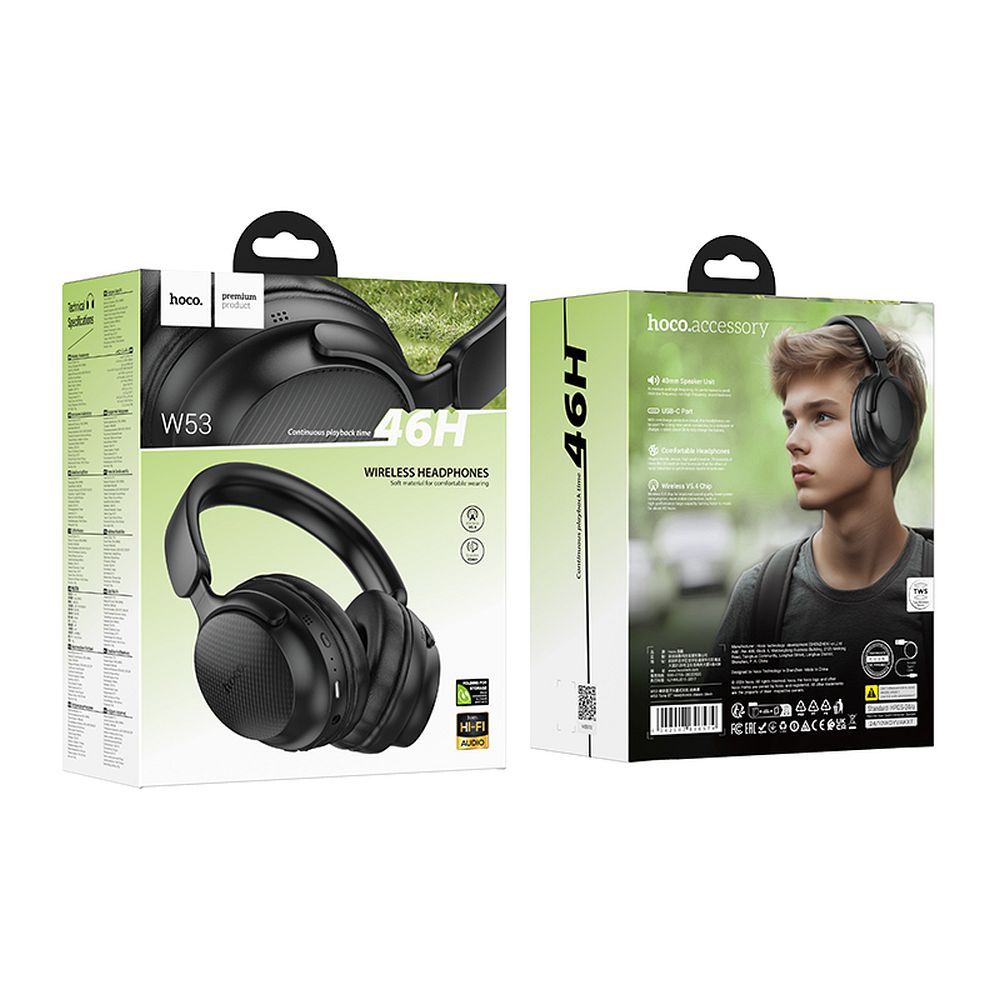 Handsfree Bluetooth HOCO W53, A2DP, Musta