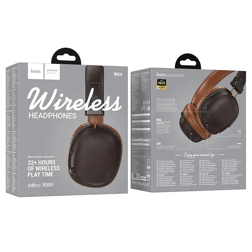 Handsfree Bluetooth HOCO W64, A2DP, Ruskea