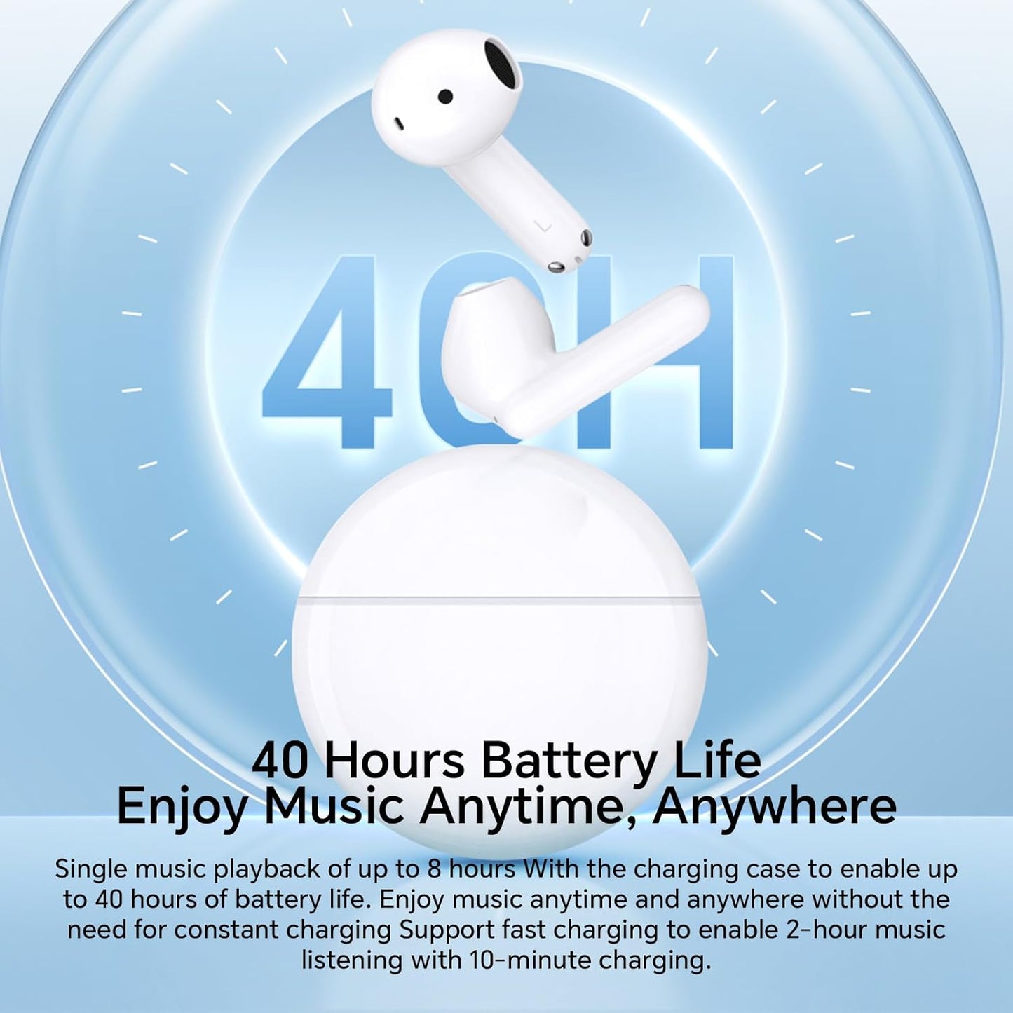 Handsfree Bluetooth Honor Choice X7e, TWS, ANC, White 5504ABHF