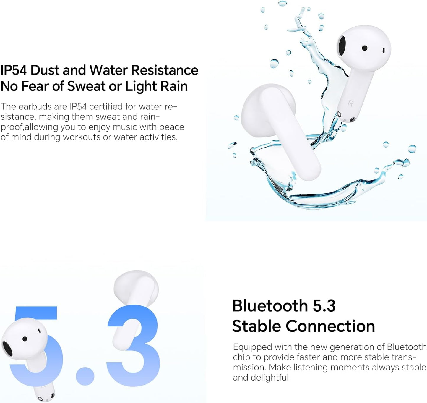 Handsfree Bluetooth Honor Choice X7e, TWS, ANC, White 5504ABHF
