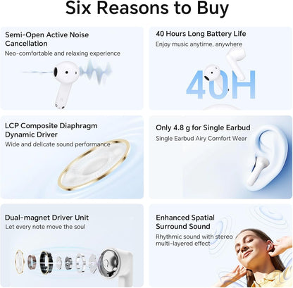 Handsfree Bluetooth Honor Choice X7e, TWS, ANC, White 5504ABHF