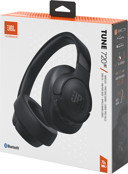 Bluetooth handsfree JBL Tune 720BT, MultiPoint, A2DP, musta JBLT720BTBLK JBLT720BTBLK