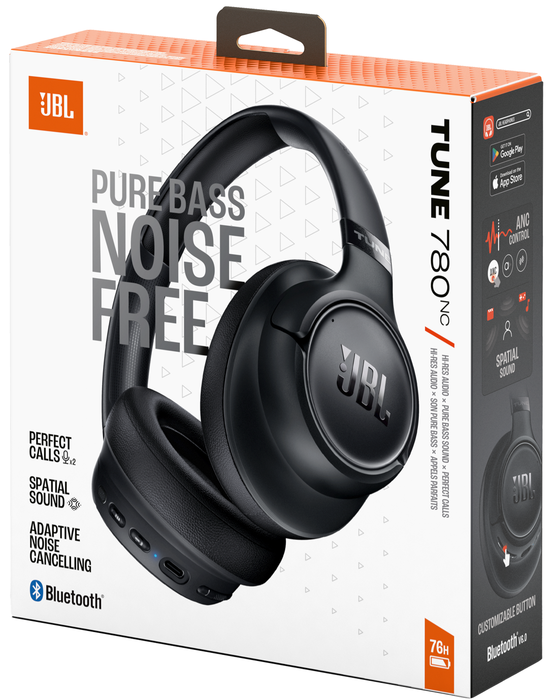 Handsfree Bluetooth JBL Tune 780NC, MultiPoint, A2DP, ANC, Musta, Uudelleenpakattu JBLT780NCBLK