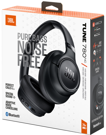 Handsfree Bluetooth JBL Tune 780NC, MultiPoint, A2DP, ANC, Musta, Uudelleenpakattu JBLT780NCBLK