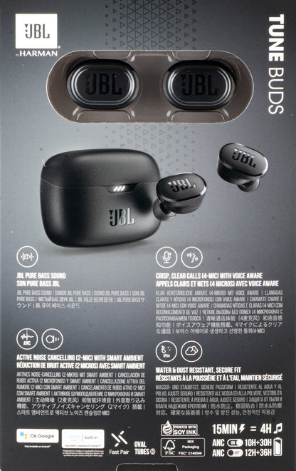 Handsfree Bluetooth JBL Tune Buds, TWS, ANC, Multipoint, Musta JBLTBUDSBLK