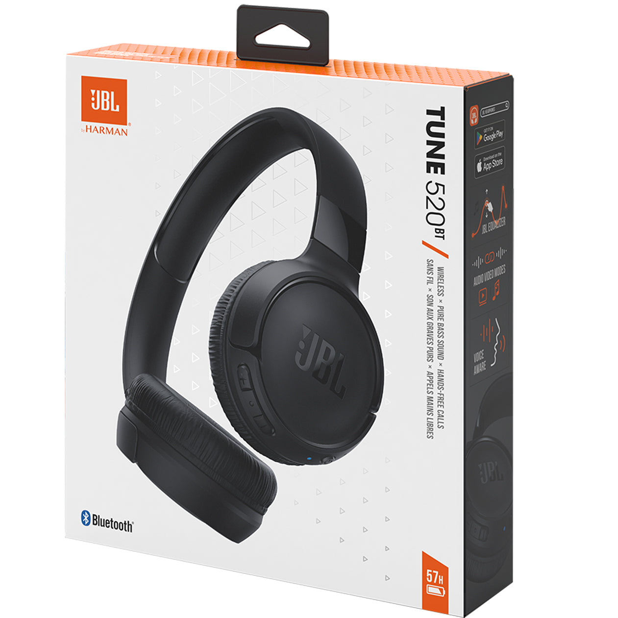Bluetooth handsfree JBL Tune 520BT, MultiPoint, A2DP, musta JBLT520BTBLK JBLT520BTBLK