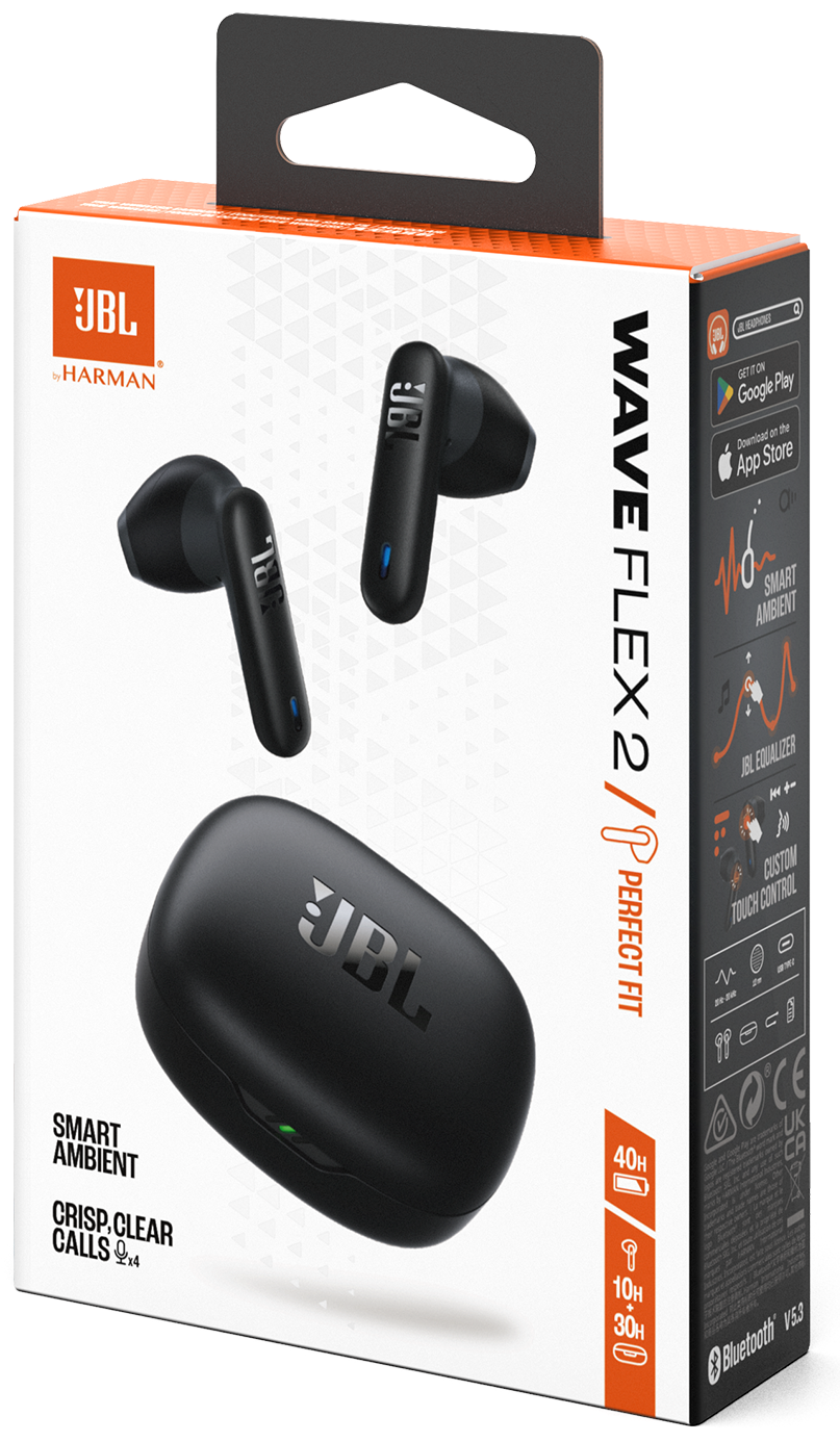 Handsfree Bluetooth JBL Wave Flex 2, TWS, ANC, MultiPoint, Musta JBLWFLEX2BLK