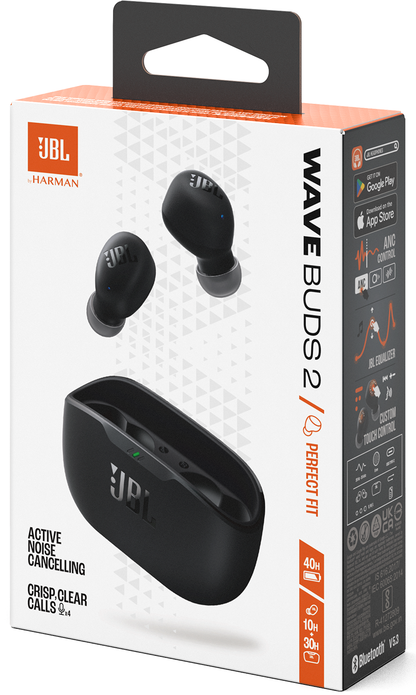 Handsfree Bluetooth JBL Wave Buds 2, TWS, ANC, MultiPoint, Musta JBLWBUDS2BLK