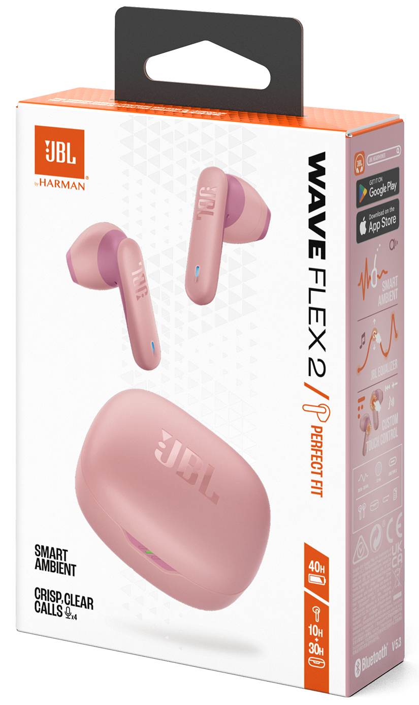 Handsfree Bluetooth JBL Wave Flex 2, TWS, ANC, MultiPoint, Pink JBLWFLEX2PIK