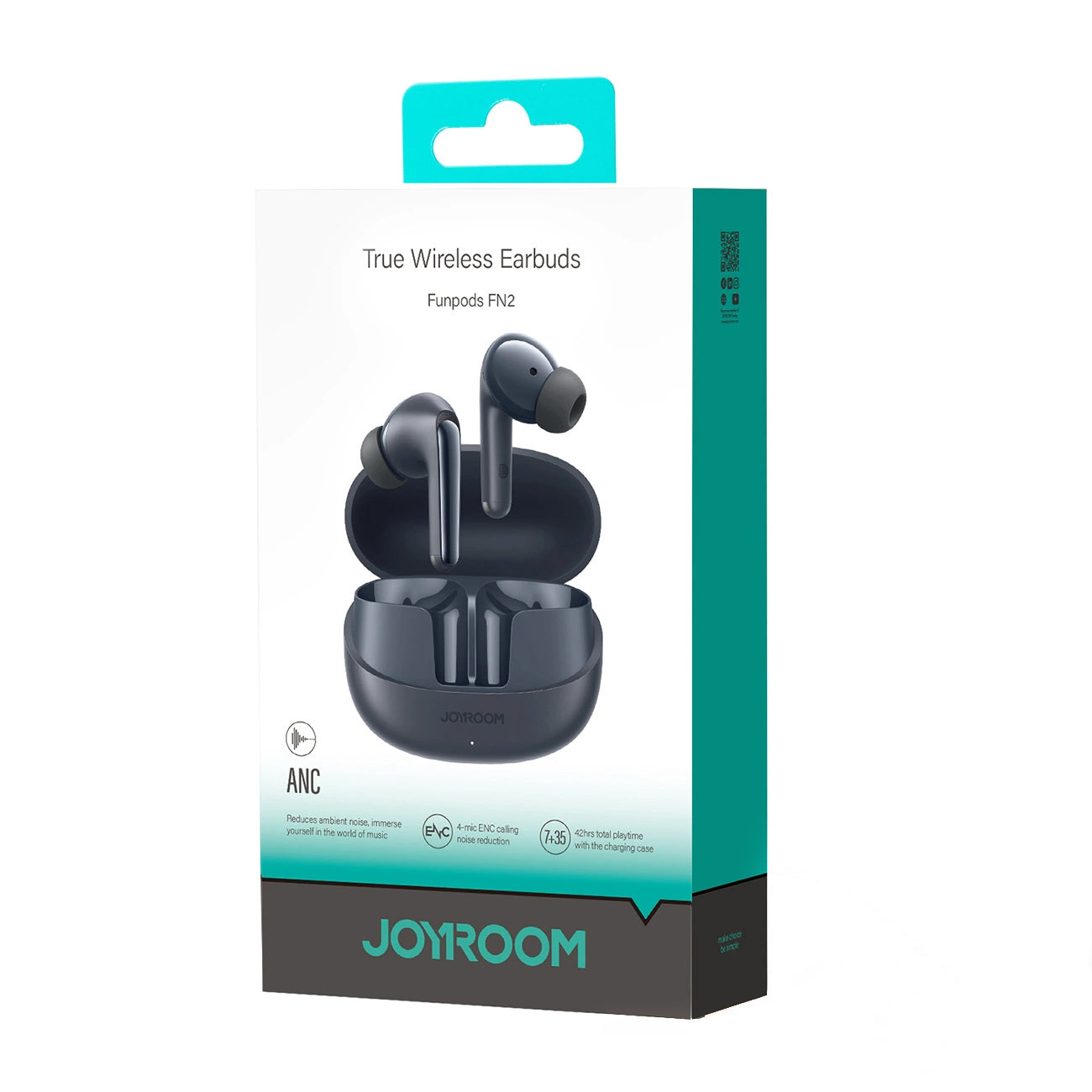 Handsfree Bluetooth Joyroom Funpods JR-FN2, TWS, ANC, Musta