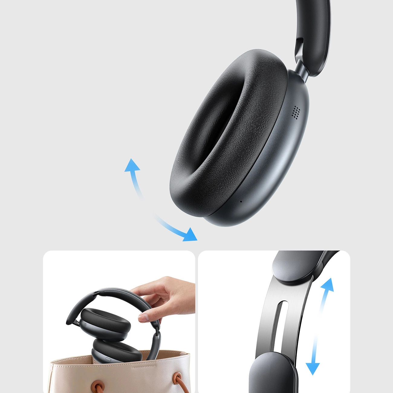Handsfree Bluetooth Joyroom JR-JH1, A2DP, ANC, Musta