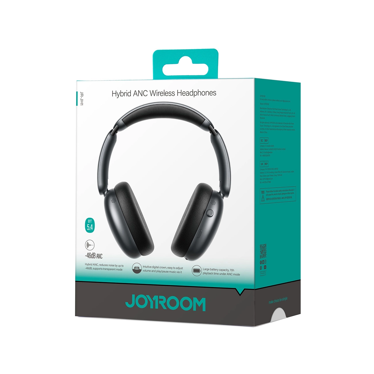 Handsfree Bluetooth Joyroom JR-JH1, A2DP, ANC, Musta