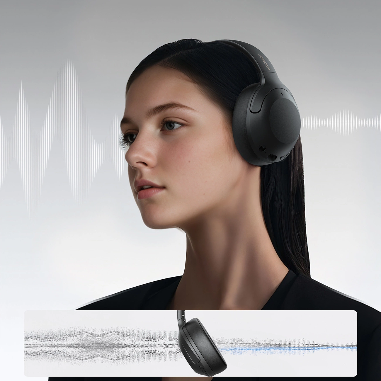 Handsfree Bluetooth Joyroom JR-JH2, A2DP, ANC, Musta