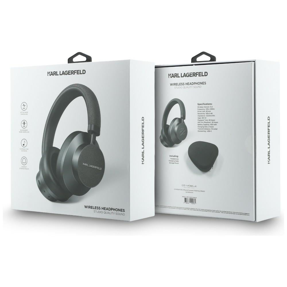 Handsfree Bluetooth Karl Lagerfeld Saffiano Elongated, A2DP, ANC, Harmaa