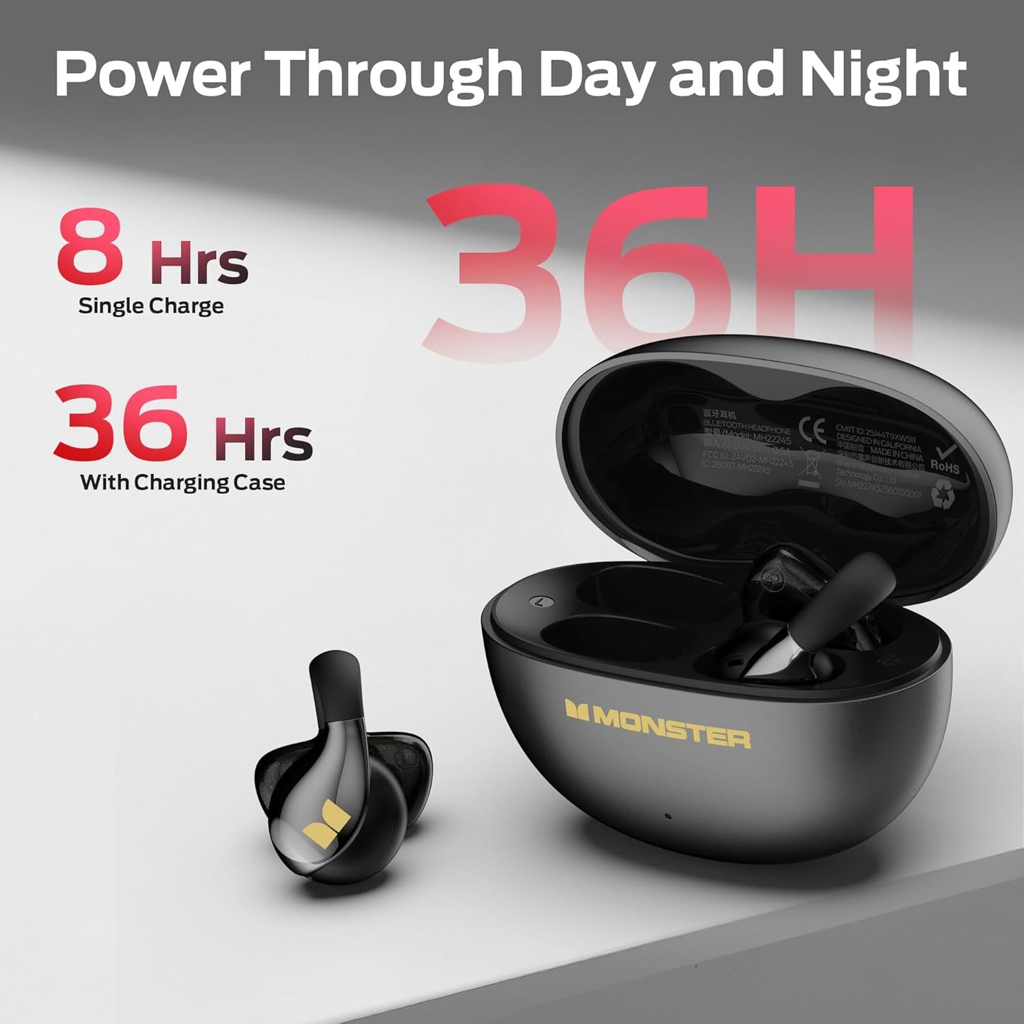 Handsfree Bluetooth Monster AC225, TWS, Musta