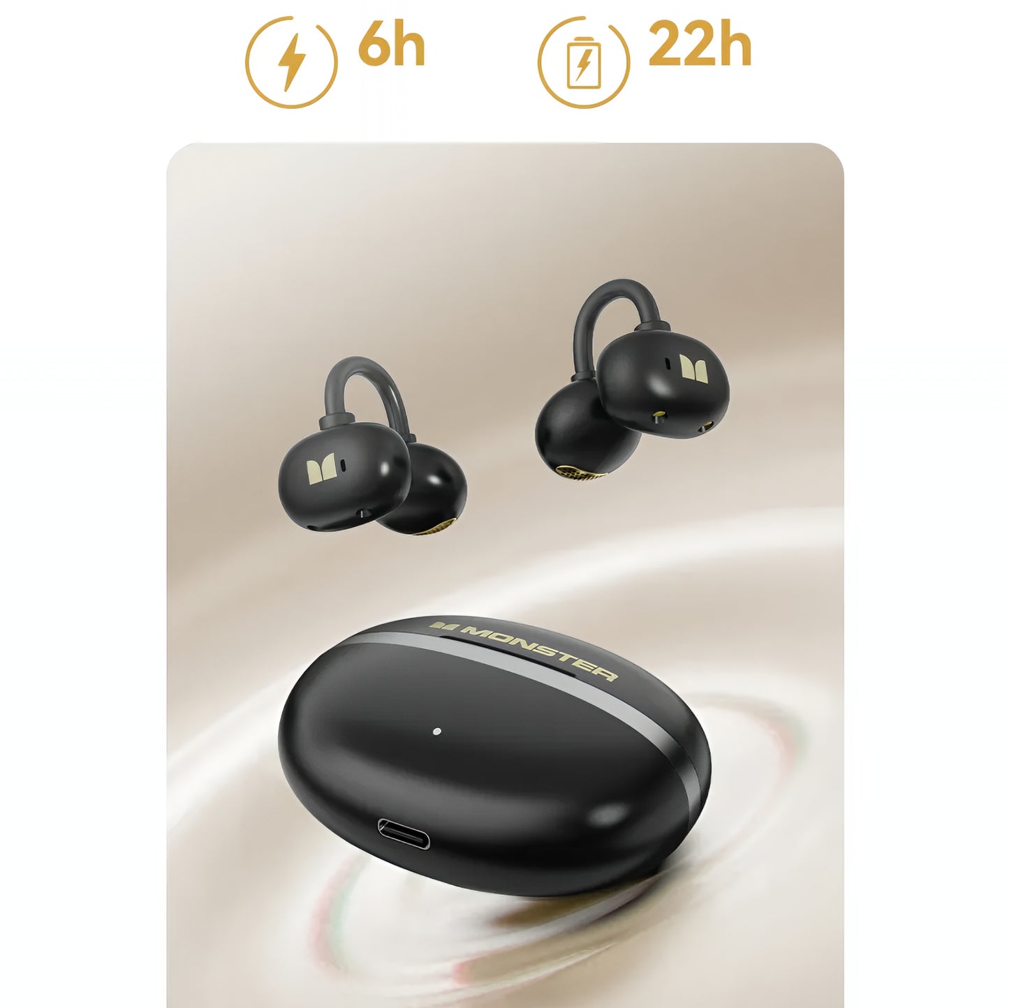 Handsfree Bluetooth Monster AirClip AC200, TWS, Musta