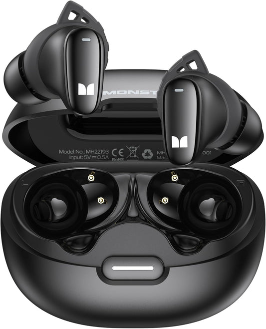Handsfree Bluetooth Monster N-Lite 206, TWS, Musta